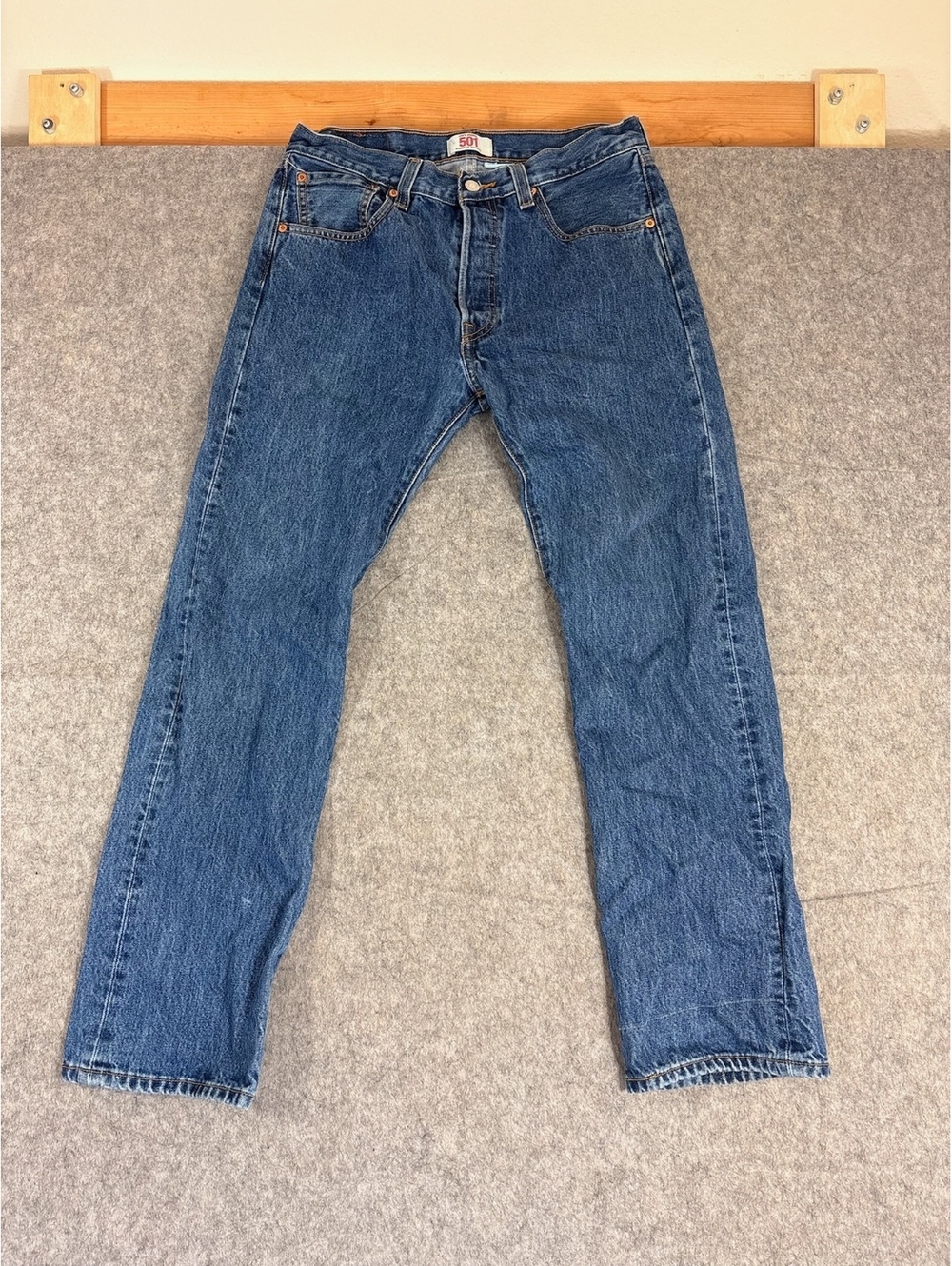 Levi's 501 blue jeans straight leg button fly size 32x30